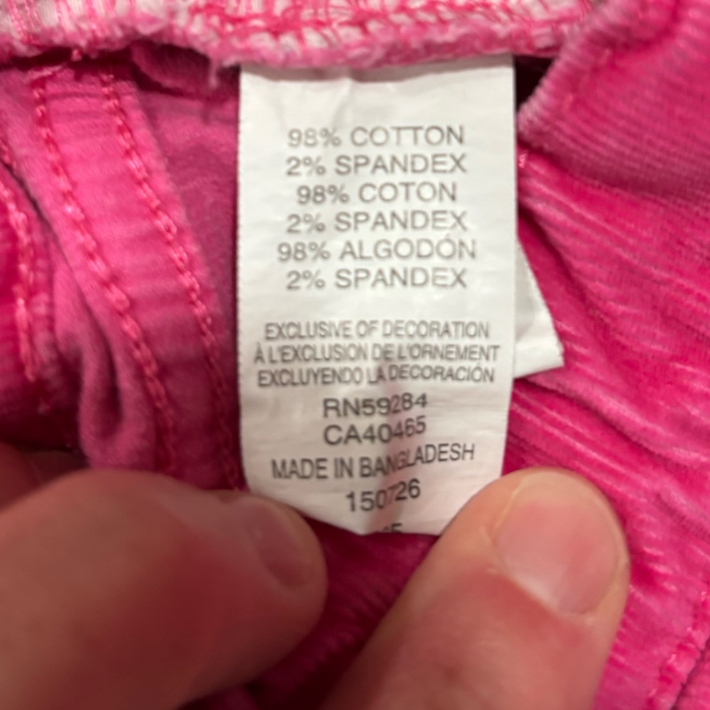 PLACE Hot Pink Skinny Corduroy Adjustable Fit Size 6 - Picture 4 of 13
